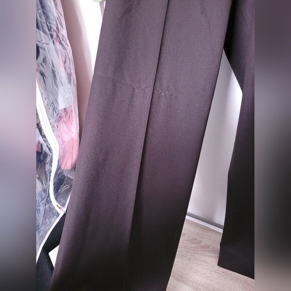 Agnona Designer Slacks Wool Cashmere Wide Flare Leg Brown Dress Pants Retro - Picture 4 of 11